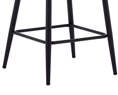 Guyou Retro Stools Diamond Tufted 26.6\" Counter Hight Stool Set of 2, Velvet Upholstered Arm Chair Dning Chair with High Steel Legs Kitchen Pub,Grey