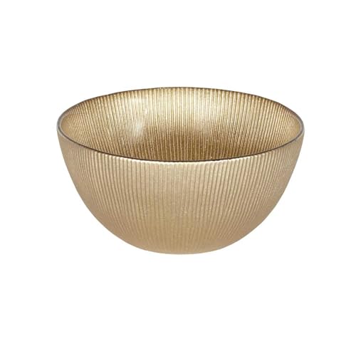 HOME DECO FACTORY, KA6134, Ciotola in Vetro Gold 70 cl, dal Design Elegante e Moderno, Ideale per zuppe, insalate e antipasti, Resistente e Facile da Pulire, Perfetta per Tutte Le Occasioni - Gold