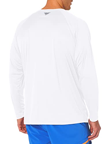 Columbia Men's Terminal Tackle Long Sleeve Shirt, White/Nightshade Logo, X-Large #TOP1