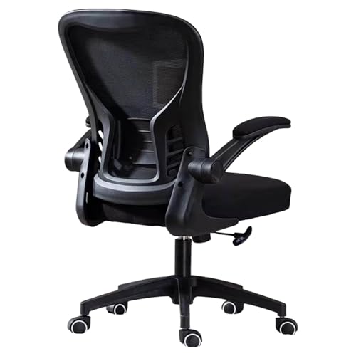 Silla de Juego ergonómica Silla de Escritorio de Oficina Ajustable con Tela de Malla Cojín cómodo 90 ° Flip reposabrazos Estructura Estable Diseño de Ahorro de Espacio para la Oficina en casa