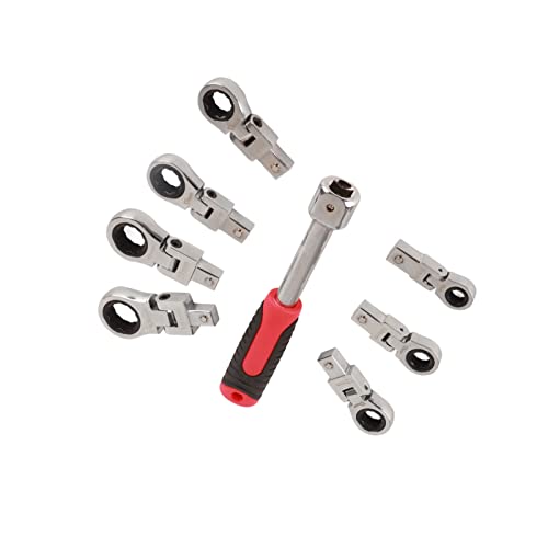 Kit de 8 llaves de carraca metálicas con cabezal 180° miniatura 5