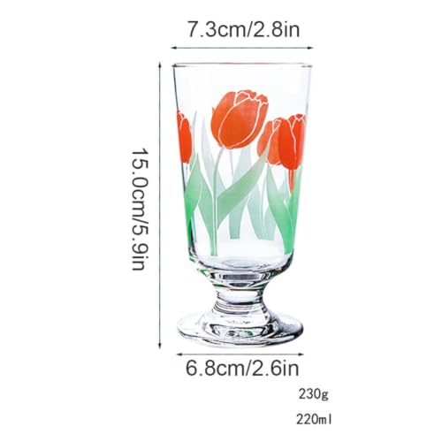 Copa de cristal estilo flor retro y pastoral vaso multiusos 3