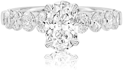 2 1/3ctw Oval Diamond 18k White Gold Engagement Ring, Ring Size 7