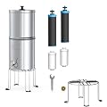 Waterdrop ???????????????????????????????? Gravity-fed Water Filter System, Increase PH, with Stainless Steel Stand, with 4 Filters and Metal Spigot, King Tank Series, 2.25G