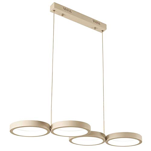 GENGJ Lámpara Colgante LED Lámpara de Mesa de Comedor Lámpara Colgante Lámpara de Control Remoto Regulable Control Remoto Moderno de 4 Aros Diseño Redondo Lámpara de Techo Lámpara de Altura