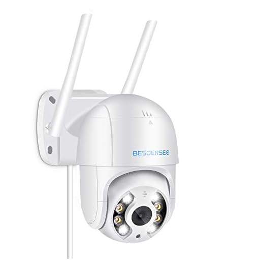 Camara WiFi Exterior Motorizada, Cameras de Vigilancia WiFi 1080P HD, Camera WiFi Impermeable IP66 con Audio de Dos Vías,Visión Nocturna 50M en Color Detección de Movimiento Monitorización Inteligente