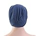 Funien Cotton Silky Lined Sleep Cap for Curly Hair Stay All Night for Women Black