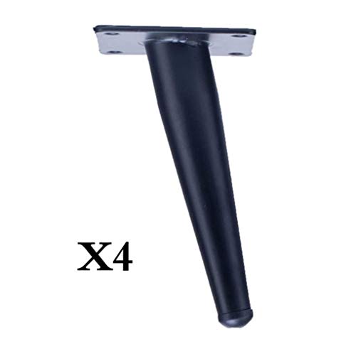RXL - Patas de mesa y silla resistentes, 4 patas de hierro para sofá de TV, armario de baño, muebles de metal, accesorios de pie de apoyo para patas, metal, Bisel negro., 15 cm