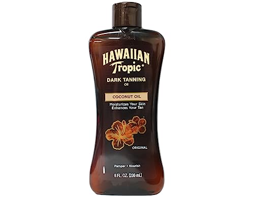 Hawaiian Tropic Dark Tanning Oil Original - 8 oz, Pack of 5
