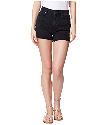 PAIGE womens Margot Raw Hem High Rise Shorts, Lived in Noir, 32-34 US