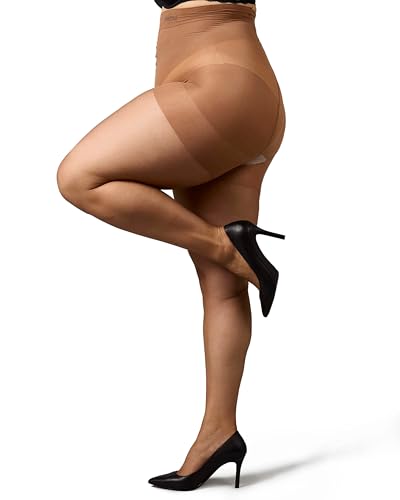 Image of MeMoi Plus Size Curvy Ultra Sheer Control Top Pantyhose