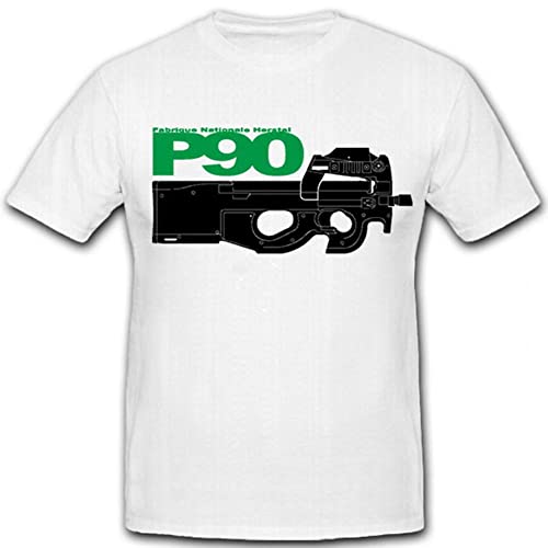 T-shirt P90 Fabrique Nationale Herstal vêtement Personal Defence Weapon noir taille standard