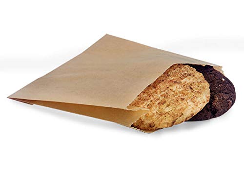 Bread Bags, Food Packaging Paper Bread Bags Grease Resistant Natural Bags 5 x 1.5 x 4.5Premium Quality 100 Bags Good for Pharmacy, Cookies, Doughnut, Candy, Crafts, Party Favor, Jewelry 100 PACK