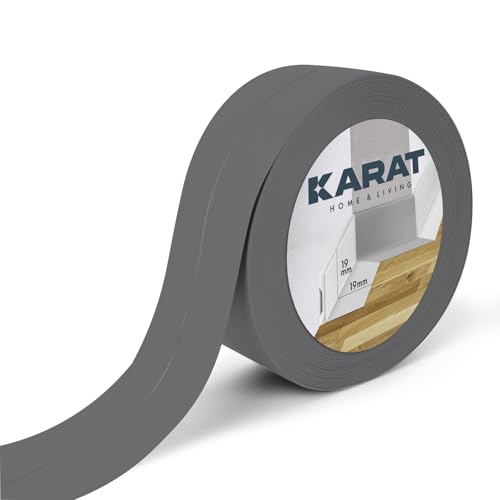 KARAT Weichsockelleiste 19 x 19 mm, Grau 10 m - selbstklebende Rückseite - Sockelleiste aus PVC für Küche und Bad, Knickleiste Klebeleisten individuell zuschneidbar, Fugendichtungsband (Riga)
