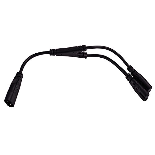 IEC320 C8 to 2X C7 Y Split AC Power Cord, IEC Figure 8 Male to 2 Female 1 in 2 Out AC Power Cable, Length=30CM Black