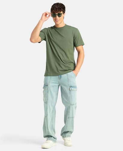 Image of Jockey 2714 Men's Super Combed Cotton Rich Round Neck Half Sleeve T-Shirt Thyme XL