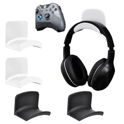 JUGUTA Soporte Percha Para Auriculares Pared - Universal Cascos Mesa Gancho Sujeta,Headset Stand Holder Con [Fuerte Adhesiva] For Controller, Gaming Headphones (Negro)