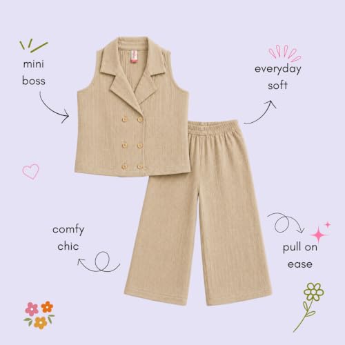 Image of The Magic Wand Woven Digital Printed Co-ord Set For Kids Girls, Sleeveless Top With Palazzo Pant Two-Piece Western Stylish Clothing Set For Festivals