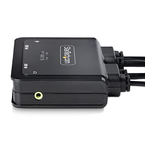Image of StarTech 2-Port USB-C & DisplayPort Cable KVM, 4K 60Hz, USB Powered, Hybrid