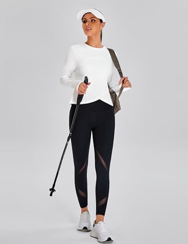 BMJL Womens Workout Tops Black Long Sleeve Shirts Fall Yoga Hiking Tshirts Cute Crop Tops Gym Thumb Hole