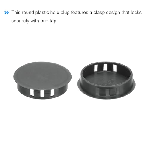 Image of MECCANIXITY 64PCS 45mm(1 3 /4 inch) Dark Grey Plastic Hole Plugs, Flush Type Panel Hole Plugs Insert End Caps for Locking Hole Tubes Furniture Cabinet