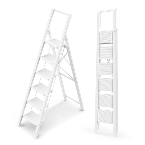 WOA WOA 6 Step Ladder, Lightweight Folding ladders with Wide