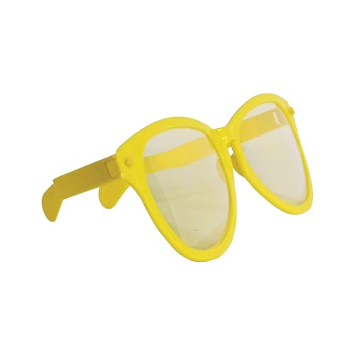 Beistle Yellow Jumbo Glasses – 2 Pack, Oversized Plastic Costume Eyeglasses, Large Novelty Eyewear for Spirit Wear, Theme Parties, Stage Costumes, Photo Booth Props, Theatrical Events & Display Use