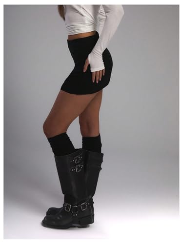 Women's Mini Skirts Elastic High Waisted Bodycon Short Skirt Casual Pencil Skirt for Womens4