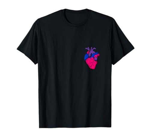 Bi Pride Flag LGBT Party Retro Heart Gift T-Shirt