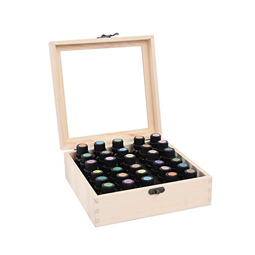 Organizador de caixa de óleo essencial de madeira para 30 slots, para garrafas de 5 a 15ml, estojo d