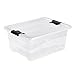 Produktbild keeeper Aufbewahrungsbox mit Deckel und Schiebeverschluss, 39,5 x 29,5 x 17,5 cm, 12 l, Cornelia, Transparent
