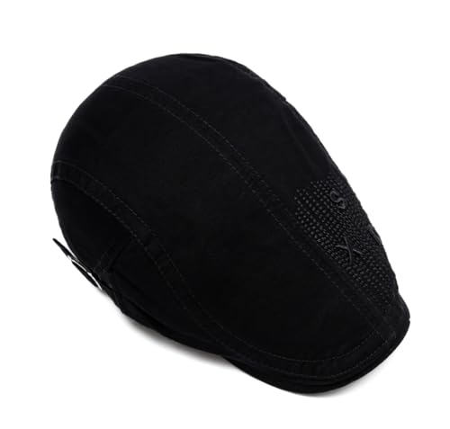 Image of Cotton Newsboy Cap,Breathable Ivy Gatsby Cabbie Beret Hat for Men's Women Driving Hunting Golf