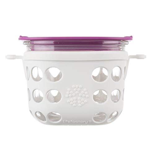 Lifefactory, Cup Glass Food Storage Optic White Huckleber