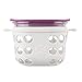 Lifefactory 2 Cup BPA-Free Glass Food Storage and Bakeware with Protective Silicone Sleeve and Lid, Optic White and Huckleberry