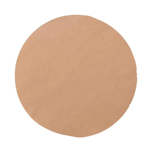 Lot de 100 Papier Sulfurisé pour Air Fryer de 25cm, Non Perforé Papier Cuisson Air Fryer, Rond, Non Blanchi, Papier Air Fryer pour Four en Micro-ondes, Airfryer Papier Cuisson Brun