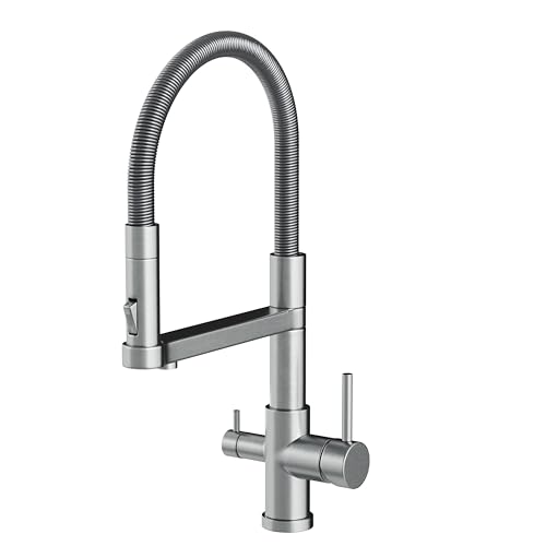 Aora Grifo De Acero Inoxidable Statement Inox De 3 Vías Grifo Giratorio De Cocina De 360 De Acero Inoxidable 304 Macizo Grifo Para Fregadero Para Filtro De Agua, Sistemas De Ósmosis Grifo De Aora Grifo De Acero Inoxidable Statement Inox De 3 Vías Grifo Giratorio De Cocina De 360 De Acero Inoxidable 304 Macizo Grifo Para Fregadero Para Filtro De Agua, Sistemas De Ósmosis Grifo De