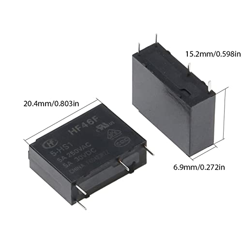 Relais de puissance 24V CC HF46F mini interrupteur 5A 250V CA