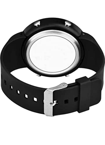 Image of Black Digital Sport Silicone Watch Multifunction Date, Time, Alarm, Led Display Light Day, Stopwatch For Men, Boy, Girls, Women's