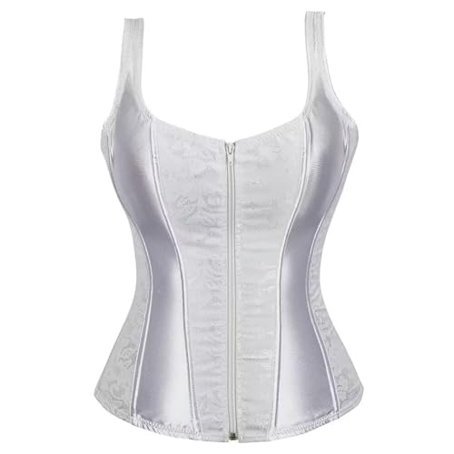 Weiß Korsett Corsage Top Damen Corsett Mit Träger Elegant Hosenträger...