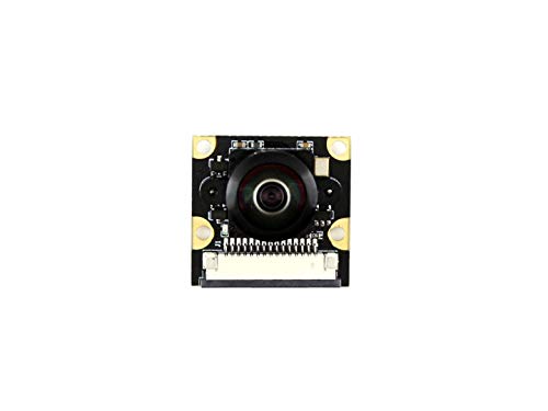 Waveshare 5 MP OV5647 Sensor Camera Module (M), Adjustable-Focus 200 Degree Wider Field of View, with Fisheye Lens, Supports Fill Flash LED, Compatible with Raspberry Pi