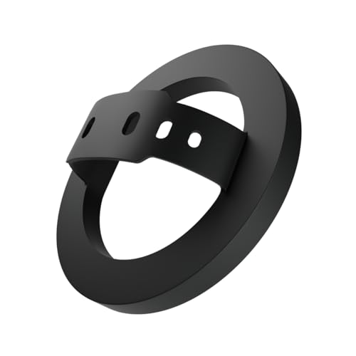 Image of RIGGEAR Soft Silicone Magnetic Phone Grip, Finger Loop Ring Holder Compatible with MagSafe iPhone Models and Magnetic Phone Cases (Black)