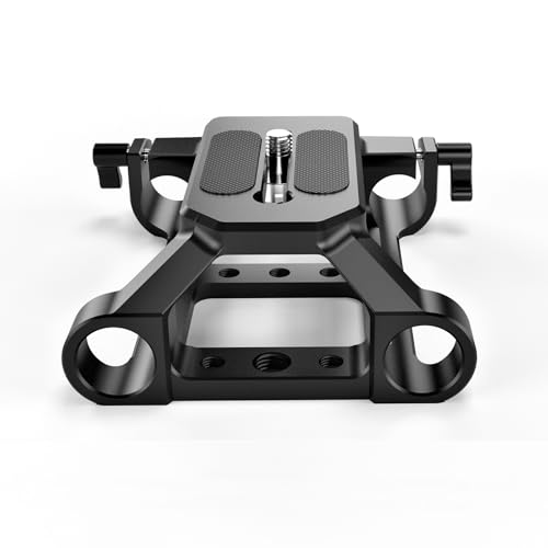 NICEYRIG Light-Weight LWS Baseplate with 15mm Rod Rail Clamp Applicable for DSLR Mirrorless Camera Video Rig, Follow Focus, Matte Box, Lens Support - 533