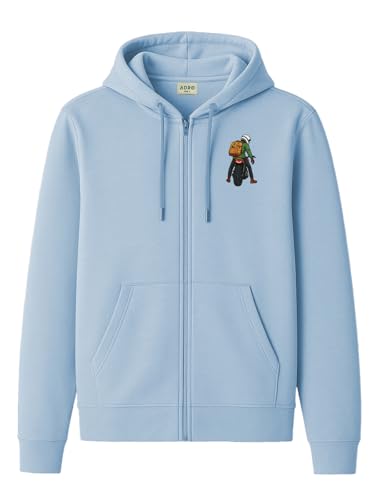 Image of ADRO Men's Regular Fit Zip-Up Hoodie for man | 320 GSM Cotton Poly Fleece Zipper Sweatshirt with Soft Fabric & Printed Hoodies