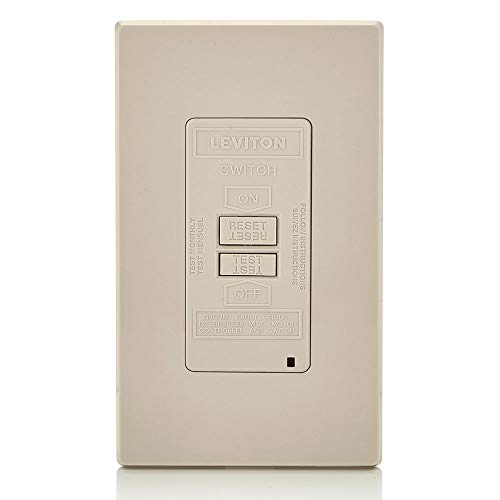 Image of Leviton Blank Face GFCI, 20 Amp, Self Test, LED Indicator Light, Provides GFCI Protection Where an Outlet is not Needed, GFRBF-W, Light Almond