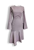 tailliertes asymmetrisches Feincord Kleid