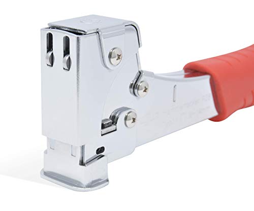 REGUR Hammertacker 28, robuster Schlagtacker mit rutschfestem ergonomischem Handgriff zur Befestigung von Dachpappen, Folien, Teerpappe Cover