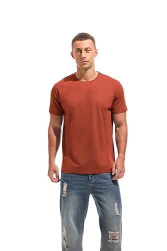 KLIEGOU Men's T-Shirts - Premium Cotton Vertical Grain Texture Tees - 75% Cotton Micro-Stretch 190 GSM Crew Neck T Shirt3
