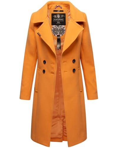 Navahoo Damen Mantel Trenchcoat Winterjacke Wintermantel B661 [B661-Wool-Apricot-Sorbet-Gr.XXL]
