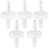 JoyTube 5 Packs Check Valve 1/8”(3MM) One-Way PVDF Plastic Hose Barb for Liquid Air
