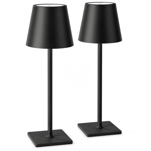 MOKEKA Set 2 Lampade da Tavolo LED Ricaricabili Touch Dimmerabili